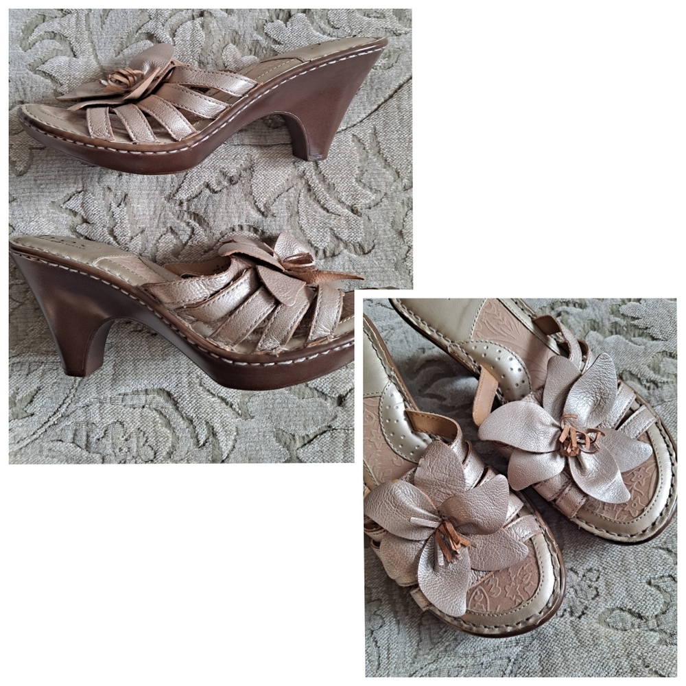B.o.c Leather Floral Sandals